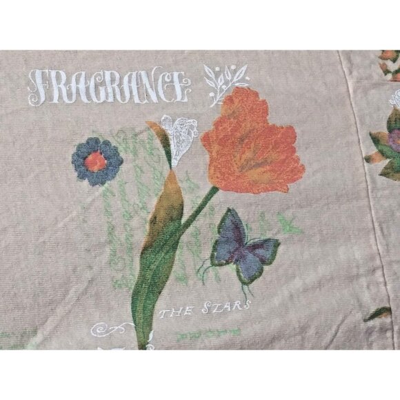 Stamp Maxi Dress Sz M Art-To-wear floral butterfly words button-up USA Resort - Picture 4 of 13